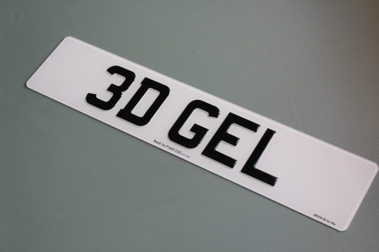 3d Gel Number plate
