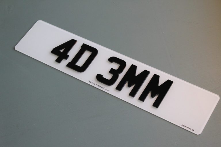 4d 3mm Number plate